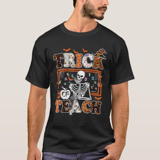 Lazy Teacher Halloween Kostümtrick oder Teach Wome T-Shirt (Vorderseite)