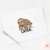 Lazy Teddy bear Runder Aufkleber (Umschlag)