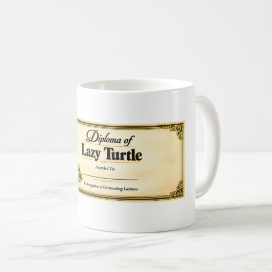 lazy turtle diploma kaffeetasse (VorderseiteRechts)