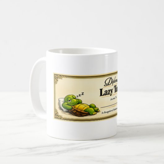lazy turtle diploma kaffeetasse (Vorderseite Links)