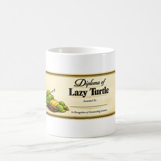lazy turtle diploma kaffeetasse (Mittel)