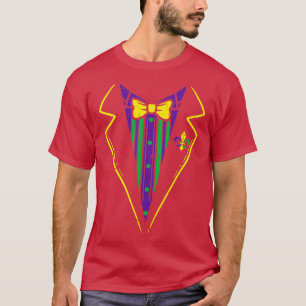 Lazy Tuxedo Kostüm Bow Krawatte Funny Mardi Gras C T-Shirt