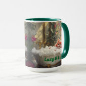 Lazy und glücklicher roter Cat in Luxusbath Tasse (VorderseiteRechts)