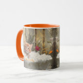 Lazy und glücklicher roter Cat in Luxusbath Tasse (Vorderseite Links)