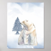 Lazy Winter Polar Bear Arctic Kinderzimmer Wanddek Poster (Vorne)
