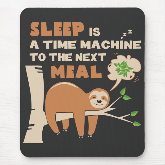 Lazybone Sloth, die Lieben zu essen & köstliche Sp Mousepad (Vorne)