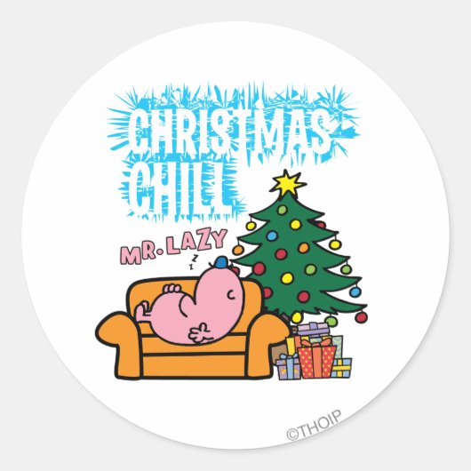 Lazy's Christmas Chill Runder Aufkleber (Vorderseite)