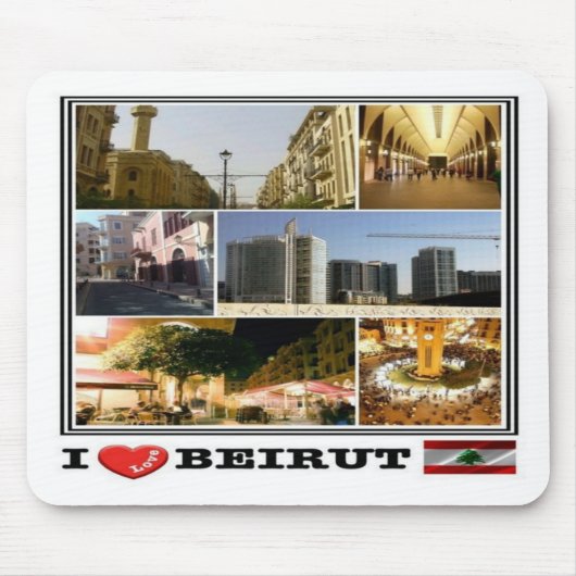LB Beirut - Libanon - I Liebe Mosaik - Mousepad (Vorne)