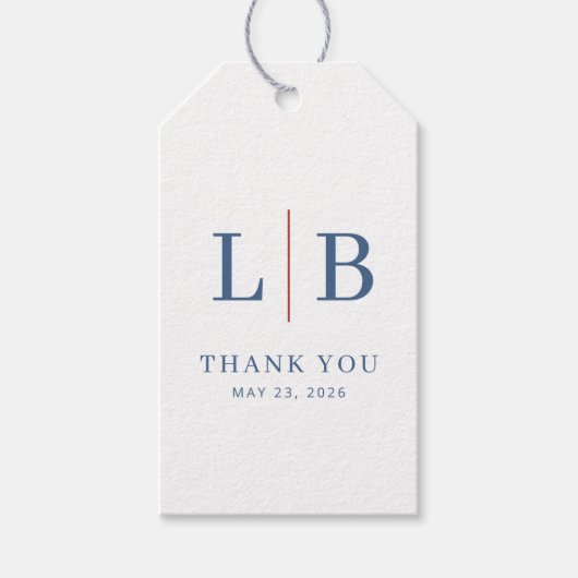 LB Dankbarkeit Navy Serif Geschenkanhänger (Vorderseite)