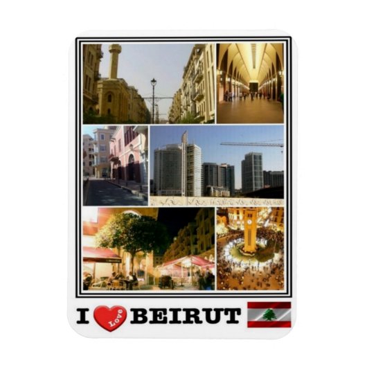 LB Libanon - Beirut - I Liebe Mosaik - Magnet (Vertikal)
