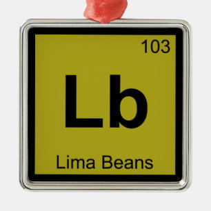 Lb - Limanbohnen Chemie Periodisches Tabellensymbo Ornament Aus Metall