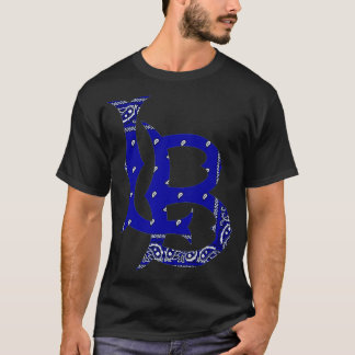 LB Long beach California Blue bandana hip hop stre T-Shirt