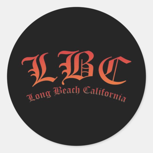 LBC - Long Beach California Runder Aufkleber (Vorderseite)