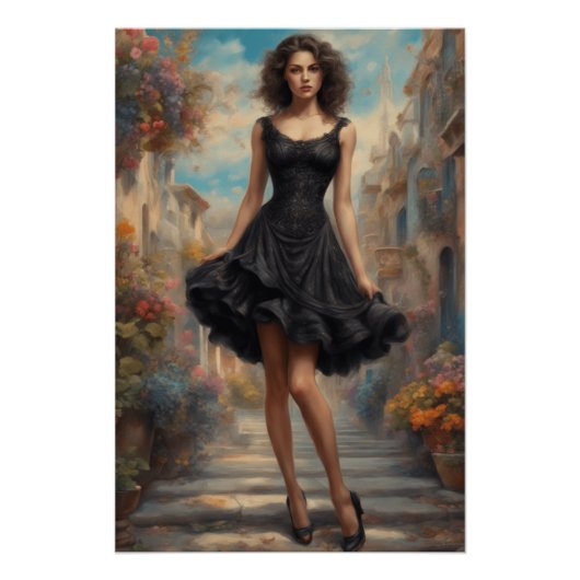 LBD Art: AI-Enhanced Little Black Dress Artwork Poster (Vorderseite)