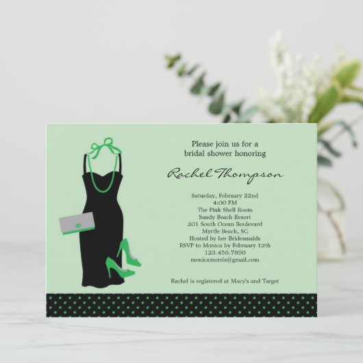 LBD Bridal-Dusche Einladung (Stehend Vorderseite)