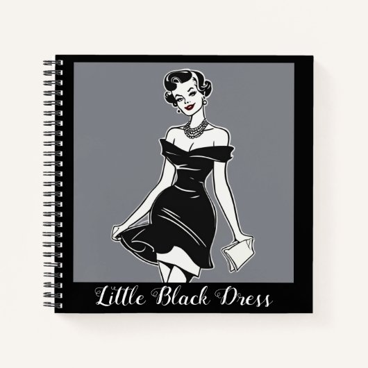 LBD Glamour Notebook - Little Black Dress Journal Notizblock (Vorderseite)