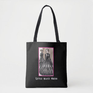 LBD Vintag Goth Little Black Dress Print Tote Bag Tasche