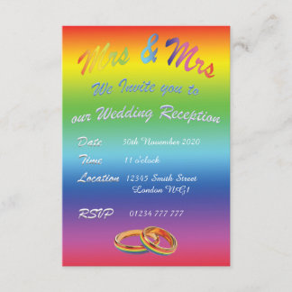 LBGT LESBISCHE REGENBOGEN HOCHZEITSEMPFANG EINLADU EINLADUNG