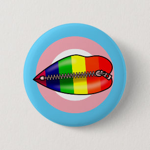 LBGTQ Lippen schweigen Button