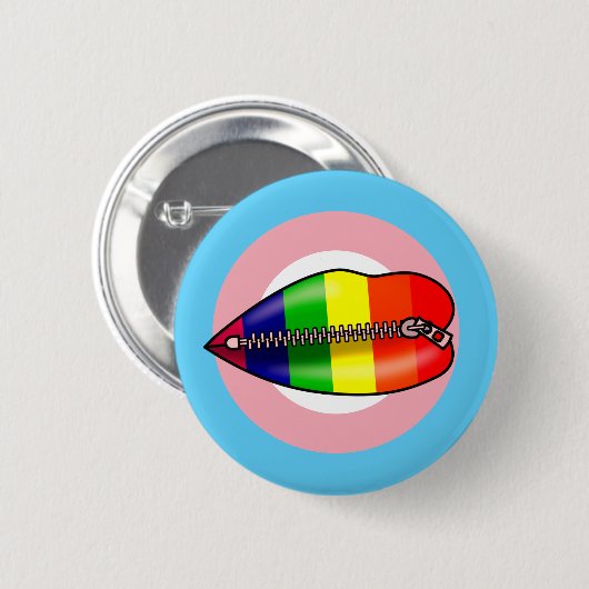 LBGTQ Lippen schweigen Button (Vorne & Hinten)