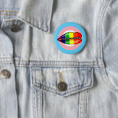 LBGTQ Lippen schweigen Button (Beispiel)