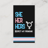 LBGTQ Pronoun Transgender She Her He Visitenkarte (Vorderseite)