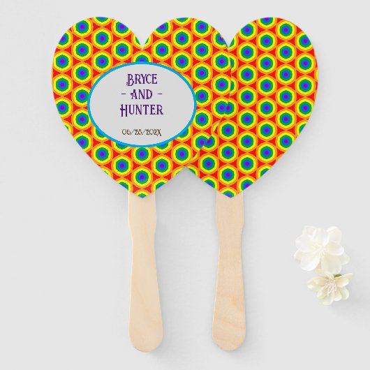 LBGTQA+ Rainbow Circle Design Fächer (Vorne und Hinten)