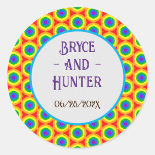 LBGTQA+ Regenbogen-Kreis-Design Runder Aufkleber