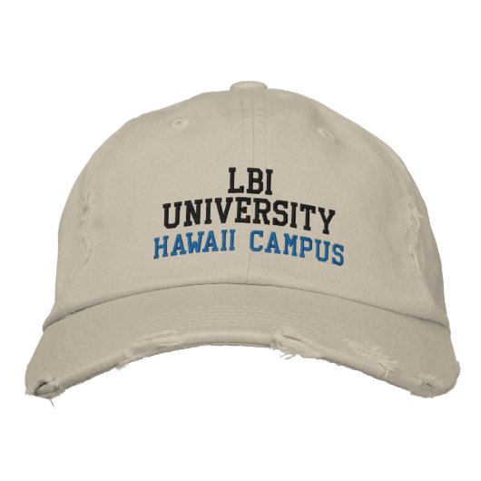 LBI UNIVERSITY HAWAII CAMPUS BESTICKTE BASEBALLKAPPE (Vorderseite)
