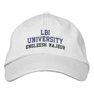 LBI UNIVERSITY (TM) ENGLEESH MAJEOR BESTICKTE BASEBALLKAPPE
