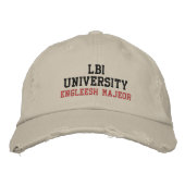 LBI UNIVERSITY (TM) ENGLEESH MAJEOR BESTICKTE BASEBALLKAPPE (Vorderseite)