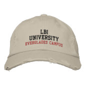 LBI UNIVERSITY (TM) EVERGLADES CAMPUS BESTICKTE BASEBALLKAPPE (Vorderseite)