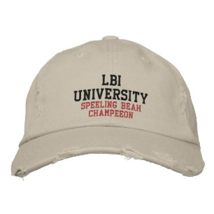 LBI UNIVERSITY (TM) SPEELING BEAH CHAMPEEON BESTICKTE BASEBALLKAPPE