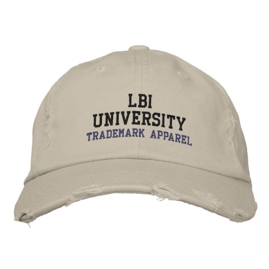 LBI UNIVERSITY TRADEMARKIERT BESTICKTE BASEBALLKAPPE (Vorderseite)