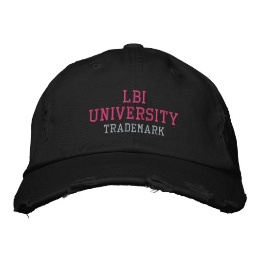 LBI UNIVERSITY TRADEMARKIERTER EMBROIDERIERTER HAT BESTICKTE BASEBALLKAPPE (Vorderseite)