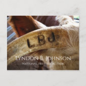 LBJ Horn Brand, Lyndon B. Johnson NHP Postkarte (Vorderseite)