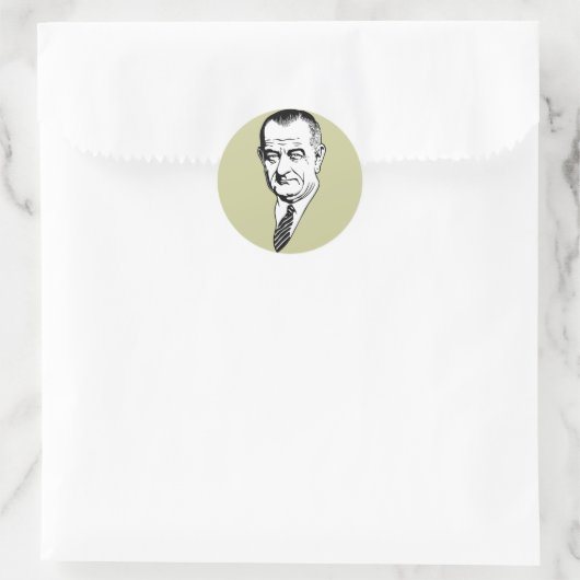 LBJ RUNDER AUFKLEBER (Tasche)