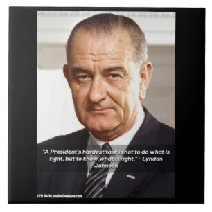 LBJ und Zitat "Wissen, was richtig ist" Fliese