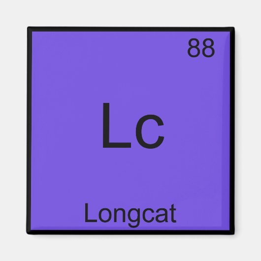LC - Longcat Funny Chemistry Symbol Meme T - Shirt Magnet (Vorne)