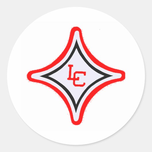 LC-Stern auf 1,5"-Etikett Runder Aufkleber (Vorderseite)