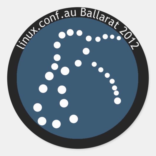 LCA2012-Aufkleber mit Text Runder Aufkleber (Vorderseite)