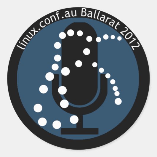 LCA2012-Lautsprecher-Aufkleber mit Text Runder Aufkleber (Vorderseite)