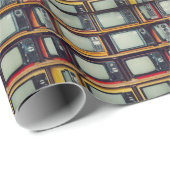 LCD-Bildschirm für das alte Retro-Fernsehen Geschenkpapier (Rolleneckpunkt)