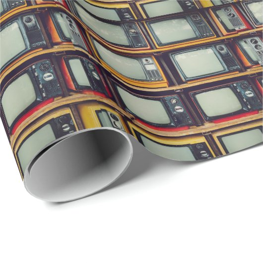 LCD-Bildschirm für das alte Retro-Fernsehen Geschenkpapier (Rolleneckpunkt)