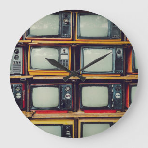 LCD-Bildschirm für das alte Retro-Fernsehen Große Wanduhr