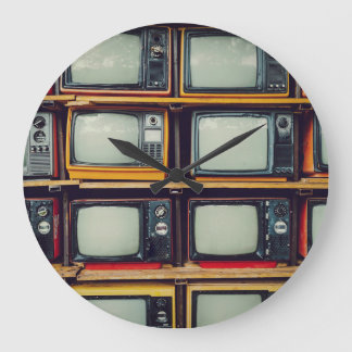 LCD-Bildschirm für das alte Retro-Fernsehen Große Wanduhr