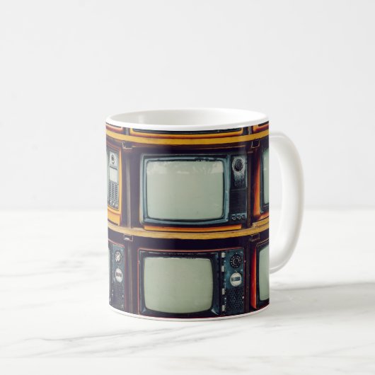 LCD-Bildschirm für das alte Retro-Fernsehen Kaffeetasse (VorderseiteRechts)