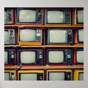 LCD-Bildschirm für das alte Retro-Fernsehen Poster