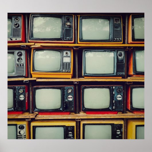 LCD-Bildschirm für das alte Retro-Fernsehen Poster (Vorne)