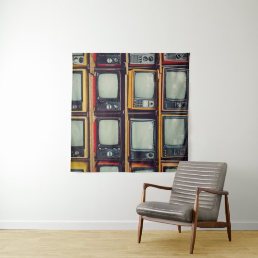 LCD-Bildschirm für das alte Retro-Fernsehen Wandteppich (Beispiel (Horizontal))